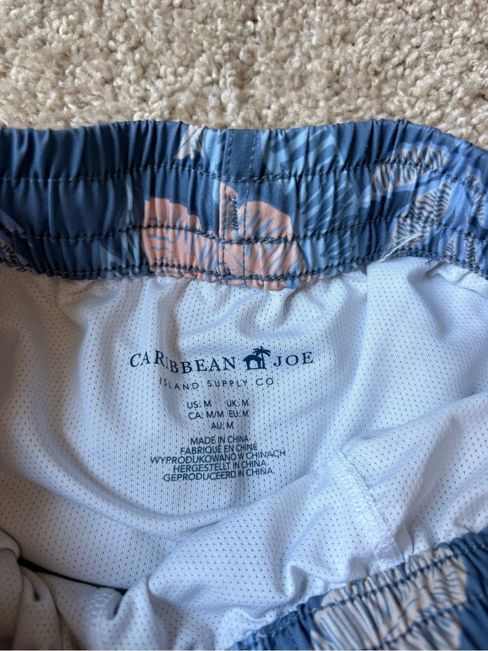 Men’s  Blue Tropical Print swim shorts